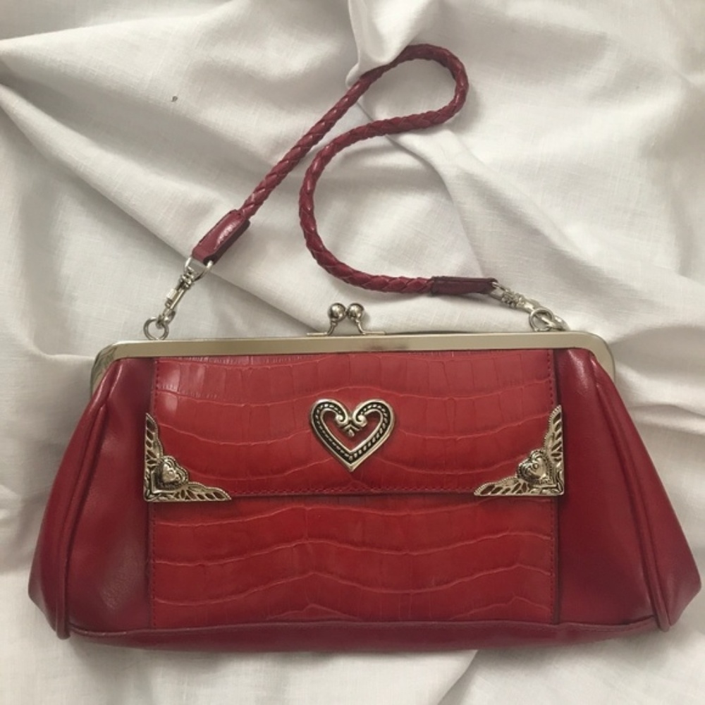 Brighton Bellissimo Crocodile Red Shoulder Purse